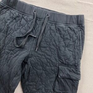 UGG Quilted Cargo Joggers Mens Large Black Onion Stitch Cotton Pants 1158615